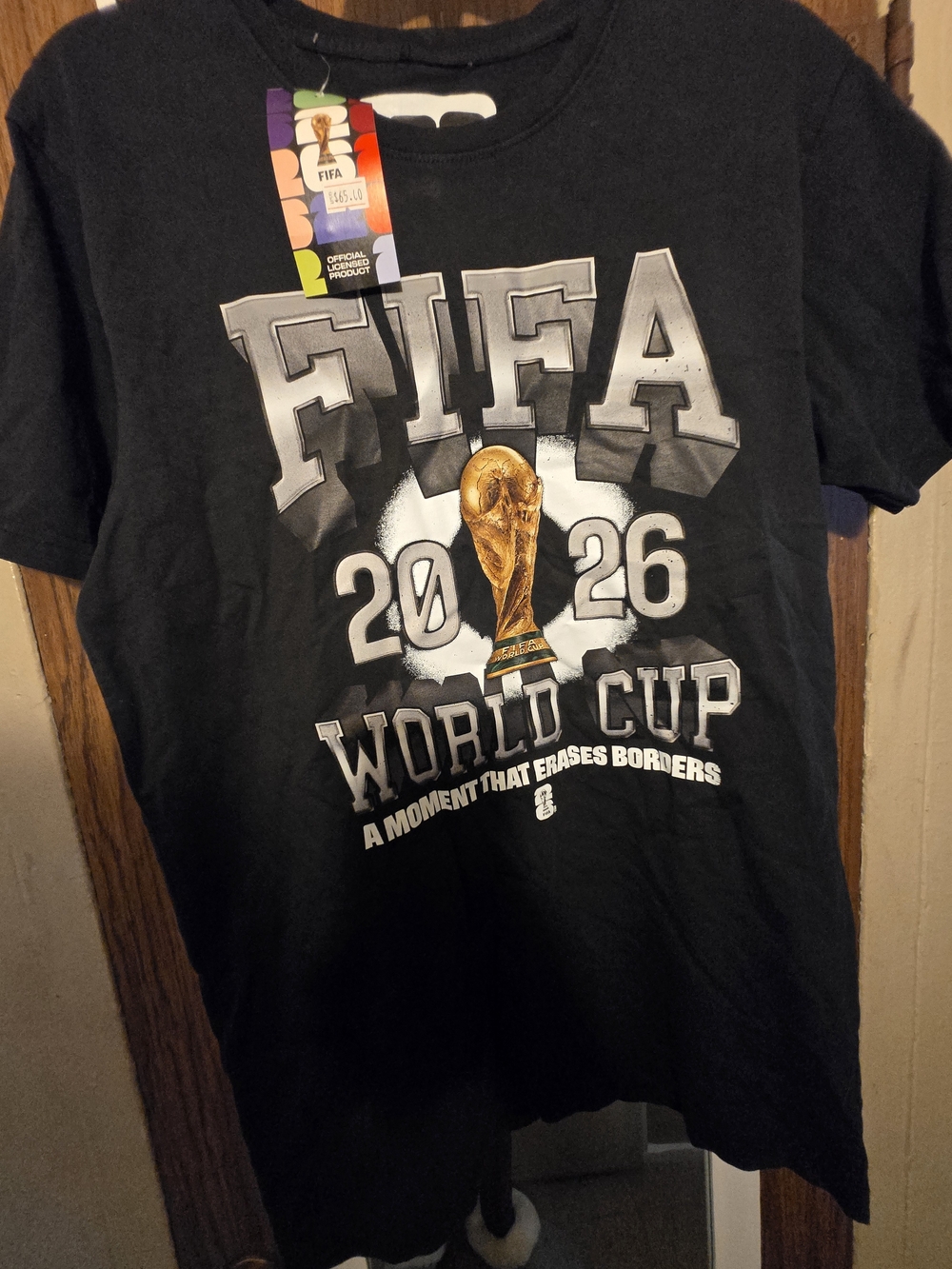 FIFA 2026 World Cup Graphic Tee in Black with Gold Trophy